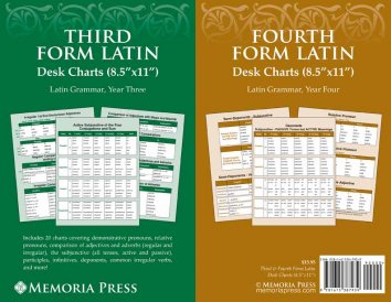 Third and Fourth Form Latin - Desk Charts
