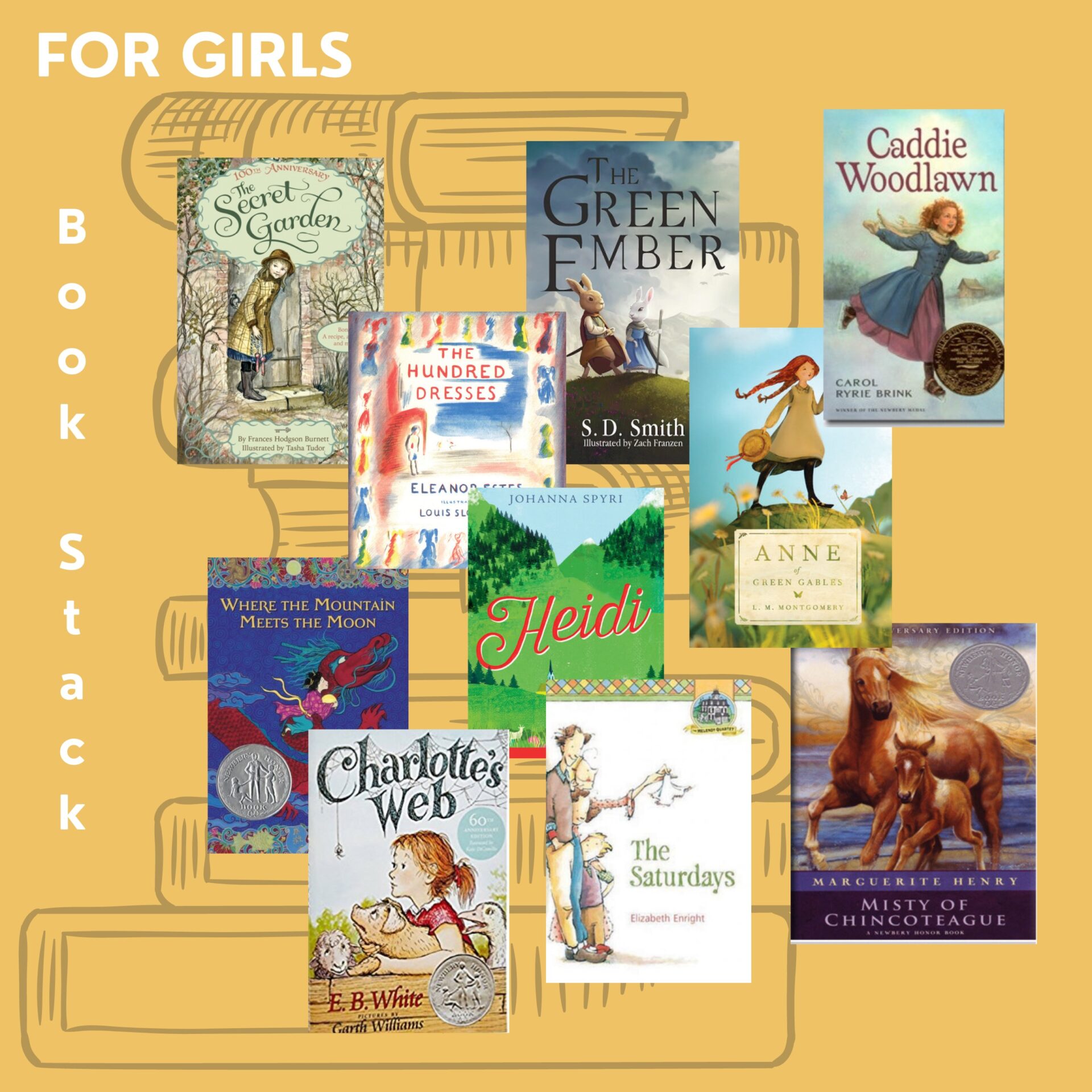 Book Stack for Girls