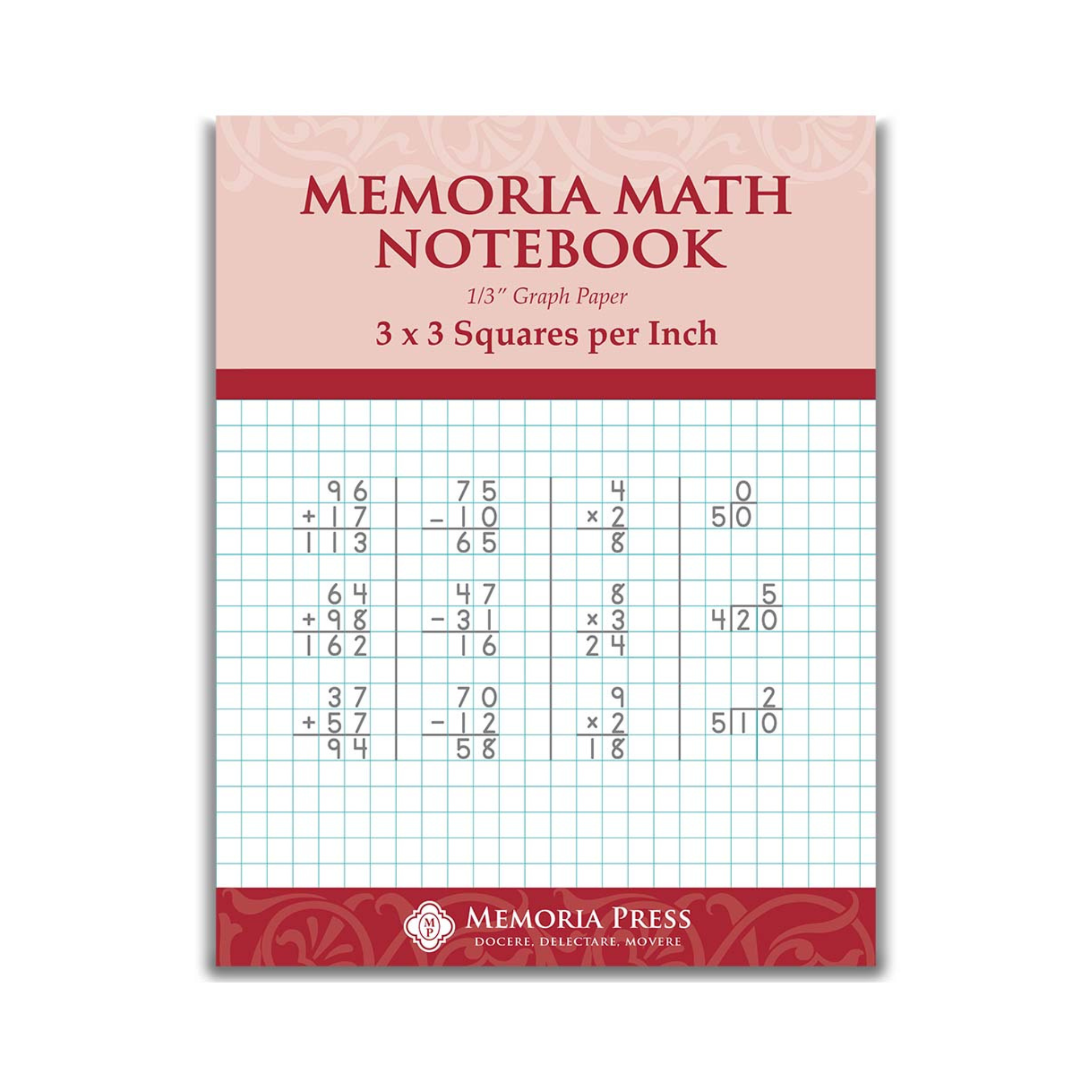 Memoria Math Notebook: 1/3″ Graph Paper